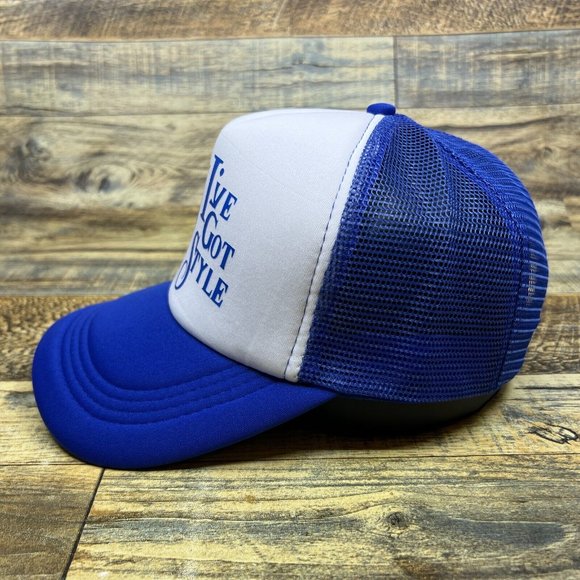 Defunct Old Style Beer Mens Trucker Hat Blue Snapback Lager Retro Logo Ball Cap - Picture 4 of 8